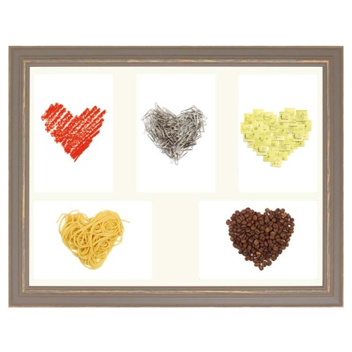 Cornice multifoto, 30x40 cm, colore tortora shabby