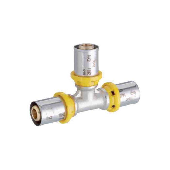 Raccordo t intermedio 16x16x16 x multistrato gas
