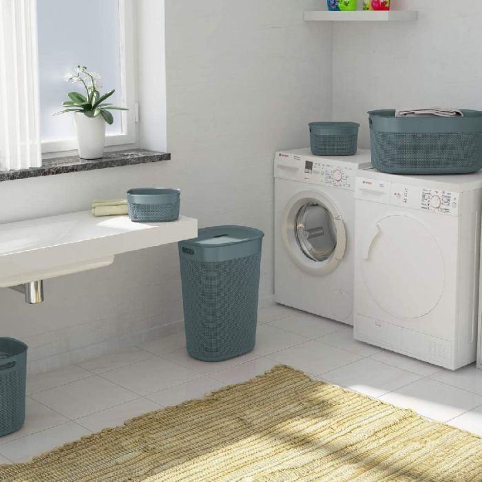 Curver Cesta Portabiancheria 55 Litri | Verde Lime, Plastica Robusta, Manici Stabili, 75x50x33 Cm, Design Elegante - 2