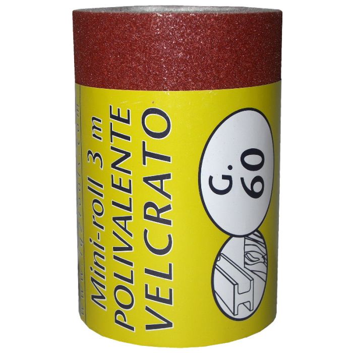 Carta abrasiva, minirotolo 2 mt, grana 60
