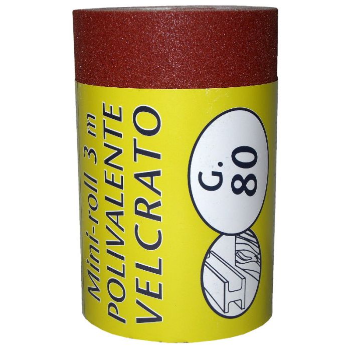 Carta abrasiva, minirotolo 2 mt, grana 80