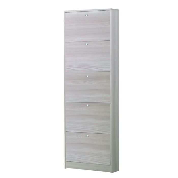Scarpiera a 4 ribalte, in truciolare, 62x18xh.148 cm, colore olmo