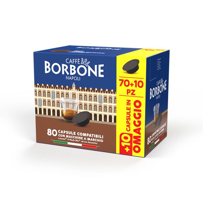 Caffe' borbone in capsule 70+10, miscela decisa, compatibile a modo mio