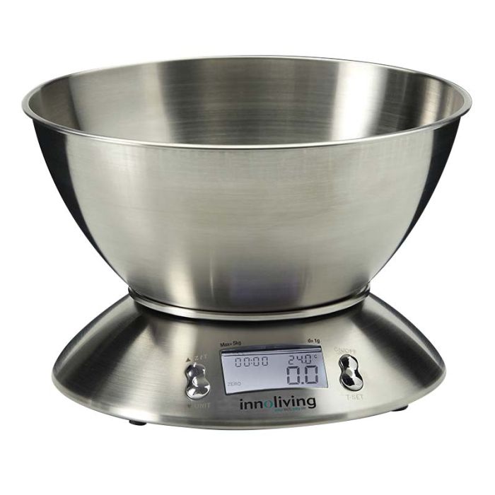 Bilancia da cucina in acciaio digitale max 5 kg