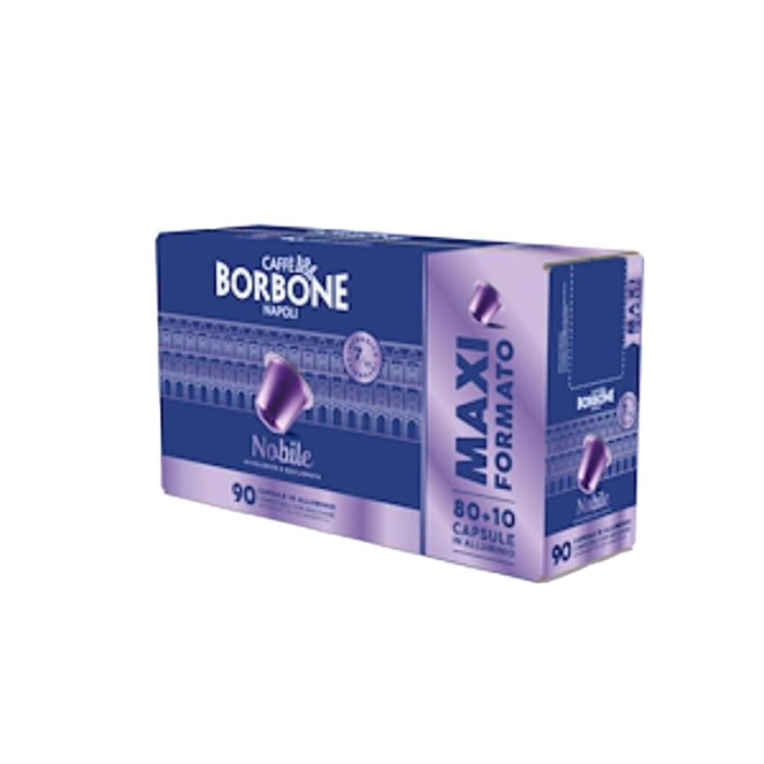 Caffe' borbone in capsule alluminio per nespresso 90 pz, miscela nobile