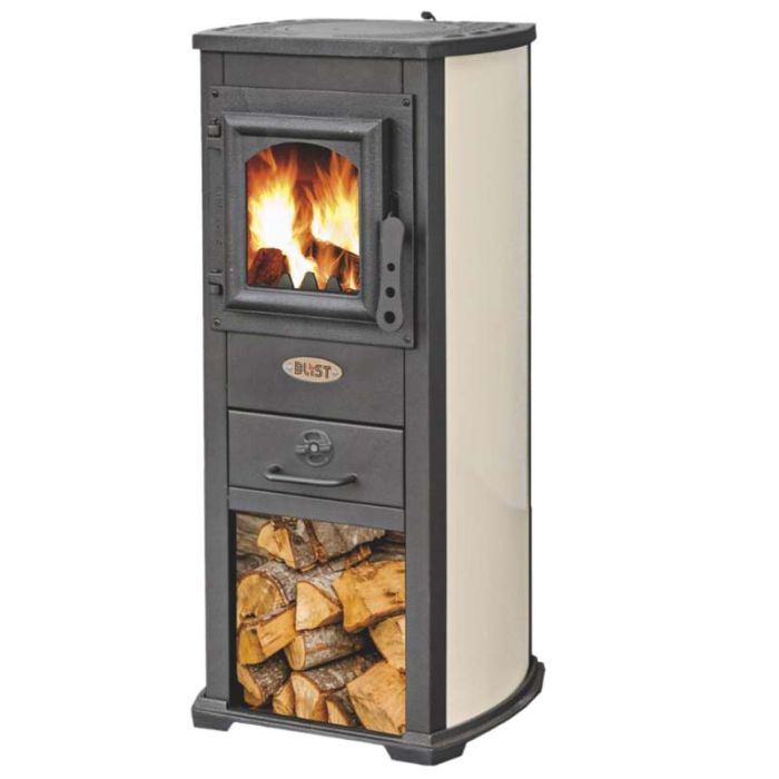 Stufa a legna thor, potenza nominale 5,3 kw, 40x46xh.90 cm, crema