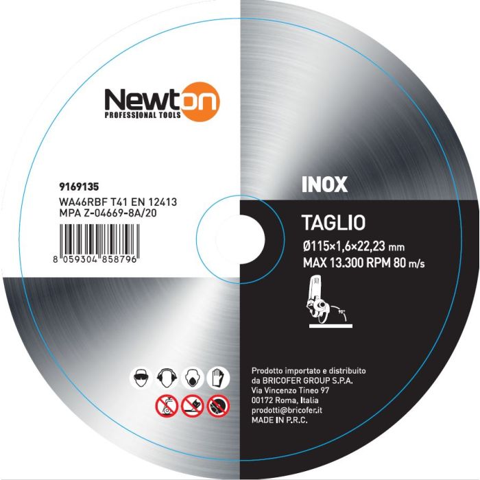 Disco da taglio 115x1.6x22.23 per acciaio inox t41