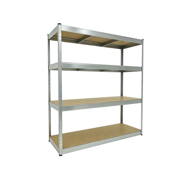 Scaffale in legno metallo 120x50xh.180 cm, 4 ripiani, portata a ripiano 200 kg